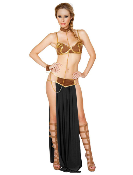 Image of Arabian Costume Halloween Women Sexy Top And Skirt Outfit