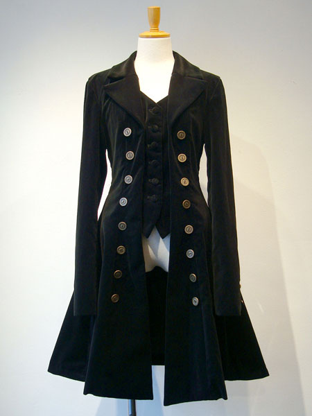 manteau lolita gothique en velours côtelé à double boutonnage faux 2 pièces pardessus en plissé lolita déguisements halloween