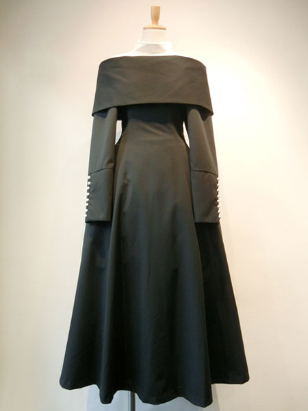 Milanoo Gothic Lolita OP Dress Button Pleated Black Lolita One Piece Dress