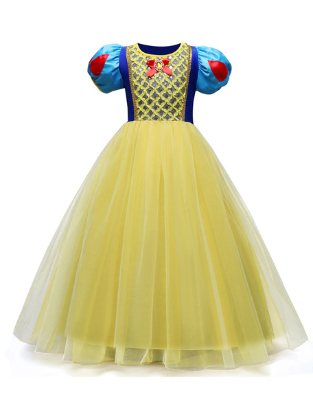 Image of Snow White Princess Dresses Girls Costume Cosplay Halloween Tulle Kids Pageant Dress