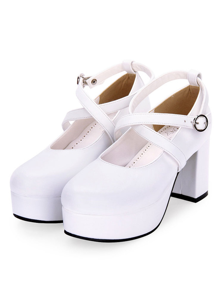 Milanoo Classic Lolita Pumps Strappy Chunky High Heel Lolita Shoes
