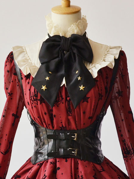 steampunk gothique noir lolita corset boucle métallique synthétique lolita bustier déguisements halloween