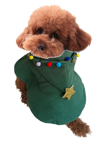 chien costume d'arbre de noël chat cape étoile vert vêtements pour animaux de compagnie déguisements halloween