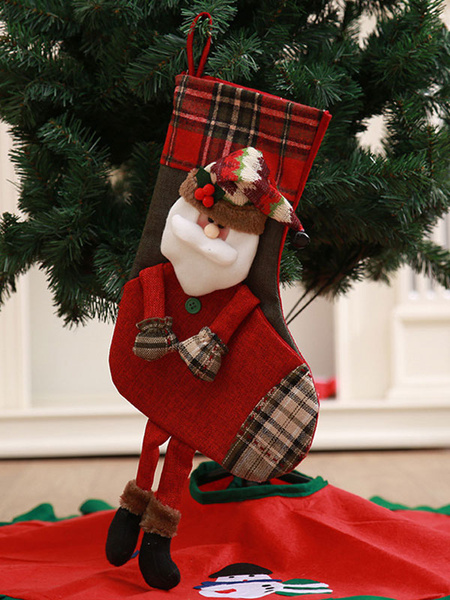 Image of Christmas Decorations Kids Socks Gift Hanging Tree Pendant Santa Claus Snowman Reindeer Hands Legs Xmas Decors Halloween