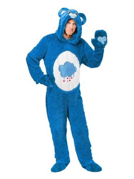 Milanoo Bear Pajamas Kigurumi Onesie Adult Unisex Blue Hooded Winter Halloween Costume