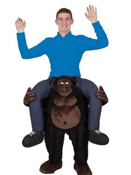 Image of Carry Me Costume Orangutan Piggyback Ride On Mascot Unisex Adulti Flanella Costumi divertenti Halloween