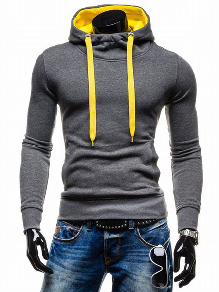 Image of Hoodie For Men Two Tone Hooded Drawstring Long Sleeve Pullover Casual Hoodie
