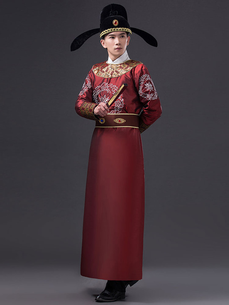 Image of Antichi costumi cinesi della dinastia Song Guardie dei ministri Abiti ufficiali Set Abbigliamento maschile Abiti tradizionali di spettacolo teatrale Halloween