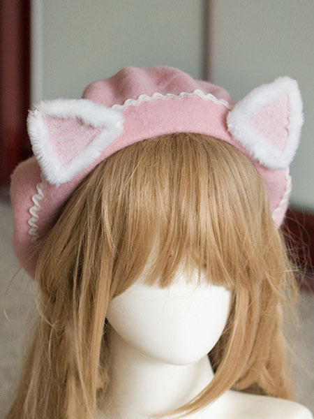 Milanoo Sweet Lolita Beret Wool Cat Ear Lolita Hat