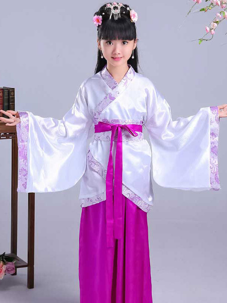 

Milanoo Kids Chinese Costume Hanfu Traditional Clothing Ancient Skirt Sash Top Outfit 3 Piece For Gi, Pink;aqua;ture red;fuchsia