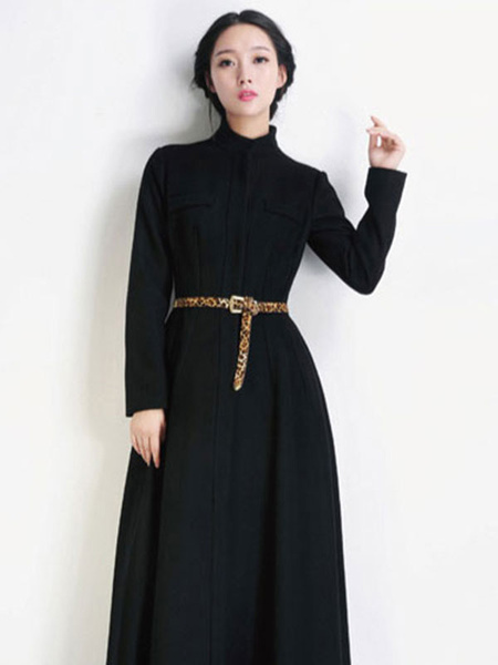 Milanoo Wool Stand Collar Long Sleeves Solid Color Pretty Coat for Woman от Milanoo WW