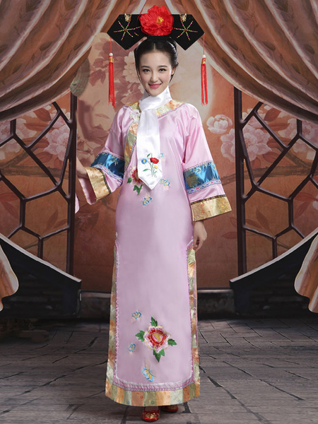 Image of Carnevale Costume Cinese in raso set cina accessori per la testa&colletto&abito Halloween