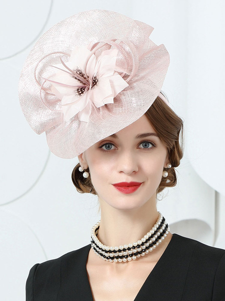 Image of Flower Hat Vintage Halloween Costume Accessories Royal Headpieces Vintage Fascinator Hat