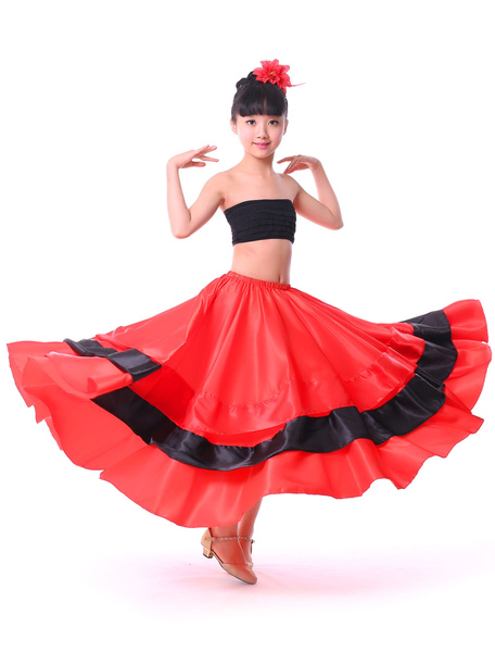Image of Maxi Paso Doble Gypsy Flamenco Ballroom Dance Dancewear Ruffled Swing Skirts Costumes Halloween