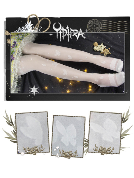 Image of Sweet Lolita Stocking Afternoon Nap White Rayon Lolita Knee High Sock