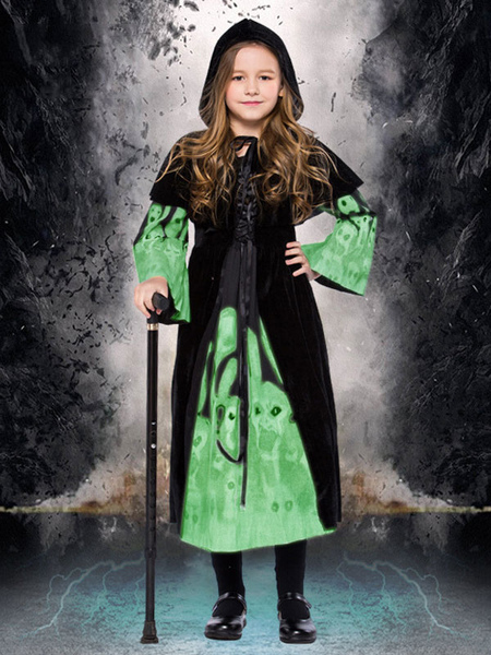 Milanoo Kids Witch Costume Carnival Dresses And Cloak Set Child Wears