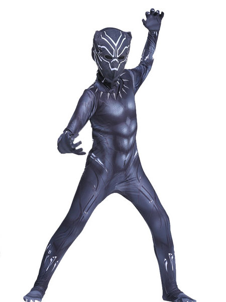 Image of Marvel Black Panther Costume Kids Boys Halloween Lycra Spandex Muscle Costumes