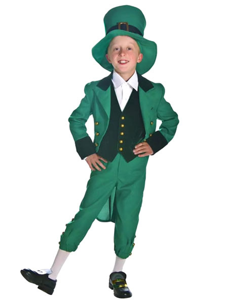 Milanoo Kids Irish Cosplay Costume Green Outfit 4 Piece Child Wears Carnival