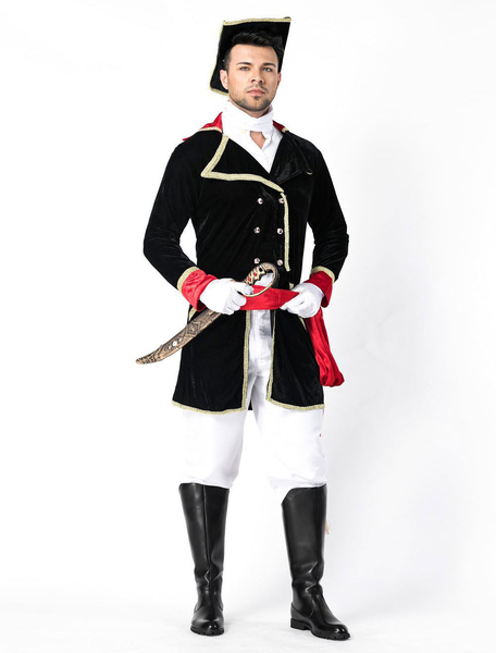 Milanoo Halloween Costume Men Royal Naval Officer Outfit