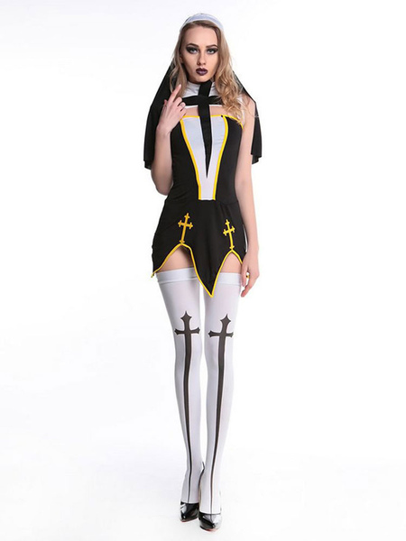 Image of Halloween Costume Nun Sexy Women Dresses Outfit