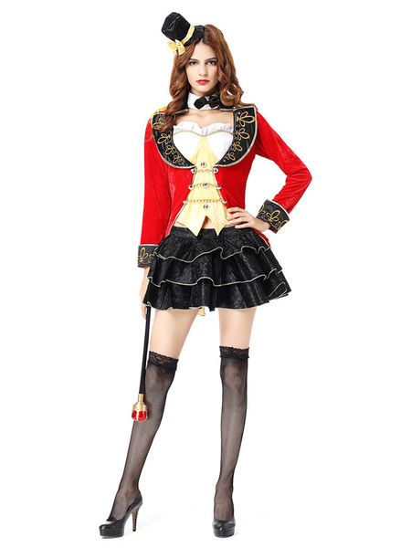 Image of Carnevale Costume da mago per donna. Vestito rosso di Costume Halloween
