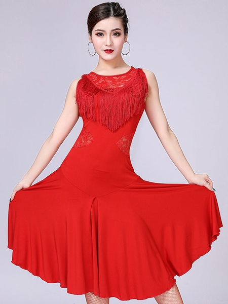 Milanoo Flamenco Dresses Girls Red Black Dancer Costumes Adults Spanish Ballroom Skirt Off Shoulder