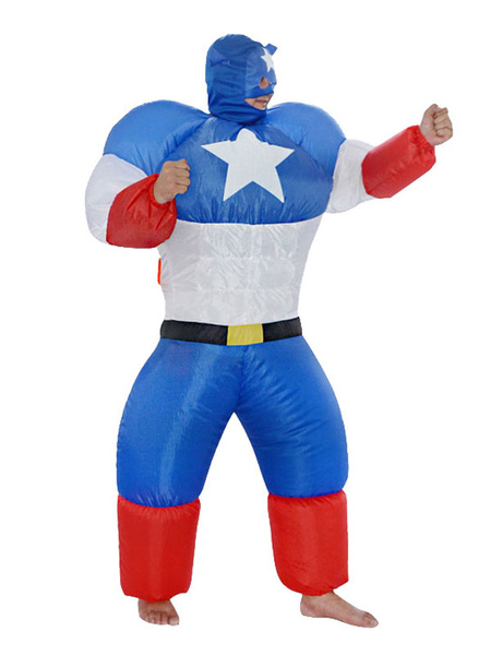 Image of Inflatable Captain America Costume Adult Unisex Costumes Halloween