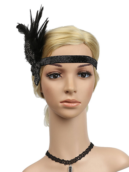 Milanoo Retro Hair Accessories 1920s Great Gatsby Headband Rhinestone Women Flapper Headpieces Hallo