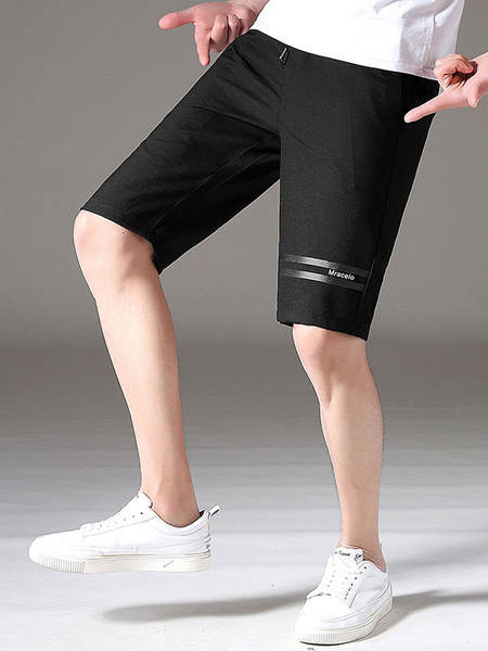 Image of Shorts For Man Casual Pockets Elastic Waist Cotton Summer Outdoor Shorts