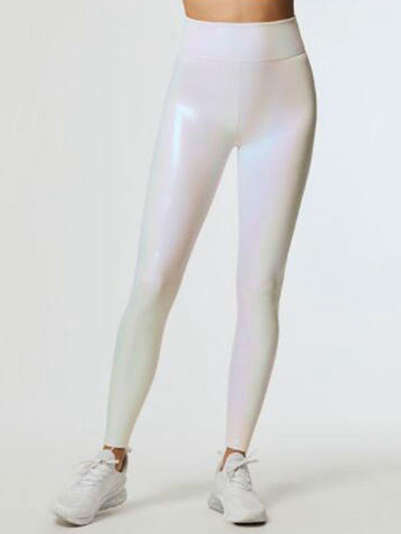 Image of High Waisted Leggings Glitter Elastic Waist Gym Leggings