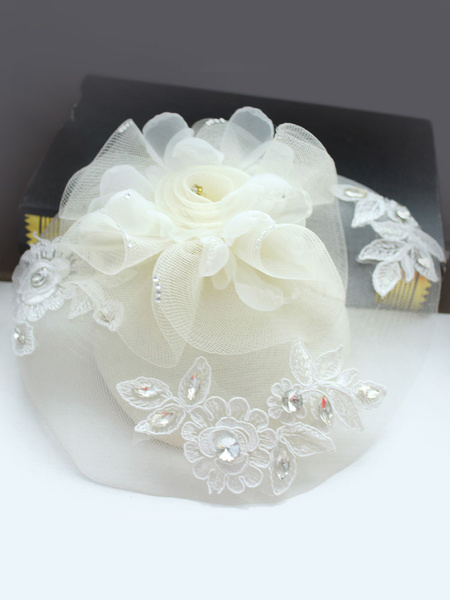 Image of Wedding Headpiece Hat Mesh Bridal Hair Accessories