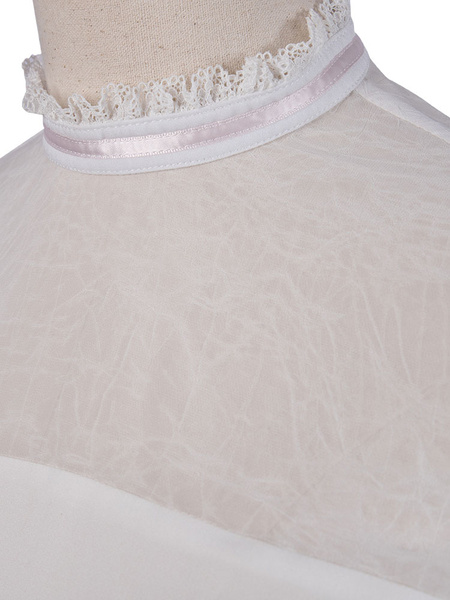 Image of Sweet Lolita Blouses The Fox Kingdom Lolita Top White Short Sleeves Buttons Lolita Shirt Original Design