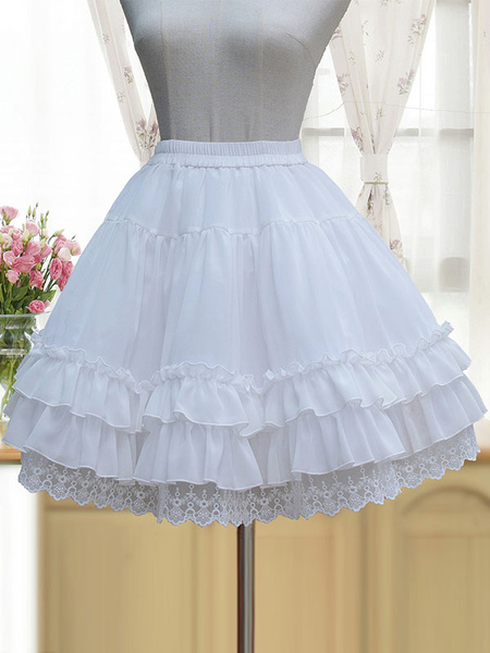 milanoo.com Sweet Lolita Petticoats Lace Woman White Lolita Underskirt