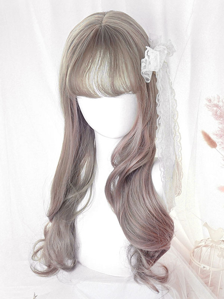Image of Parrucca lunga Lolita che mette in risalto le parrucche dei capelli Lolita grigie color grigio chiaro
