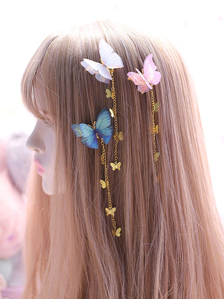 Image of Stile cinese Lolita Headwear Catene Butterfly Han Lolita Hai Accessori