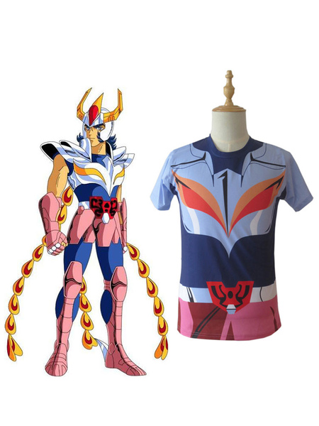 Image of Saint Seiya Bronze Saint Ikki Phoenix Cloth Summer T Shirt Anime Cosplay Costume