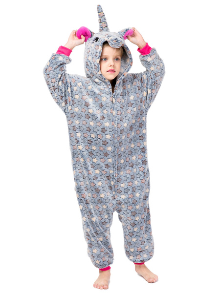 

Milanoo Kigurumi Onesie Pajamas Unicorn Kid's Flannel Easy Toilet Winter Sleepwear Mascot Animal Ca, Beige;grey;blue
