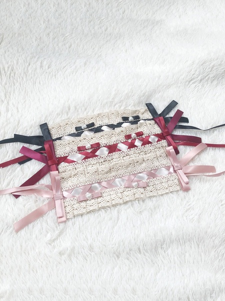 Image of Accessori Sweet Lolita Archetto copricapo in fibra di poliestere di pizzo rosa Varie
