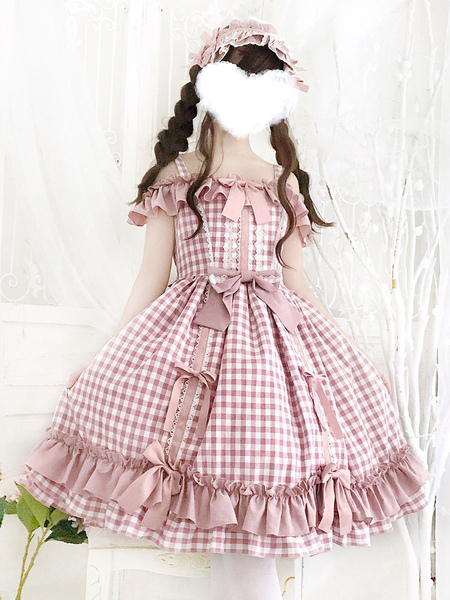 Image of Sweet Lolita JSK Dress Lolita Burgundy Long Sleeves Bows Lolita Jumper Skirts