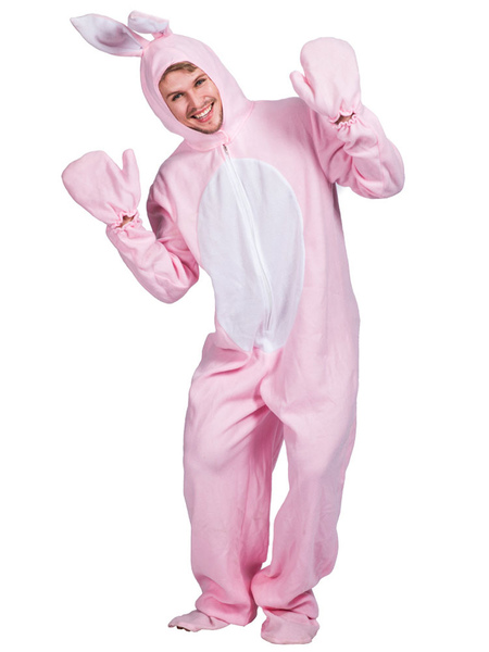 Milanoo Kigurumi Onesie Pajamas Bunny Adult\\'s Pink Winter Sleepwear Animal Costume Carnival onesie