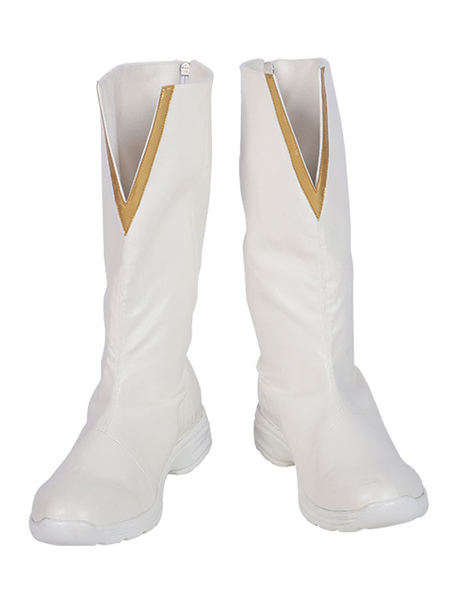 Image of Flash Cosplay Footwear The Flash White Cosplay PU Leather Boots