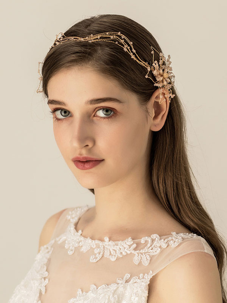 Milanoo Headpieces Wedding Headband Headwear Rhinestone Pearl Bridal Hair Accessories