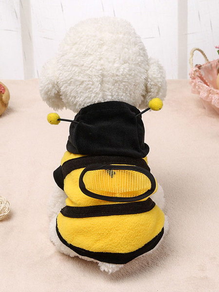 Image of Bee Pet Costume Yellow Clothes Polar Fleece Pet Supply