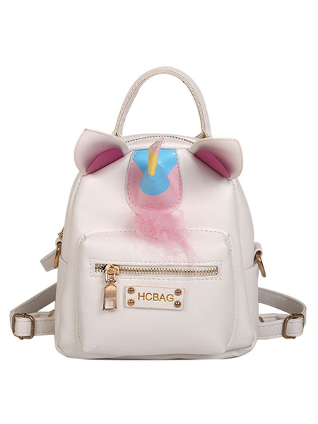 Milanoo Sweet Lolita Bag White Leather Backpack Lolita Accessories