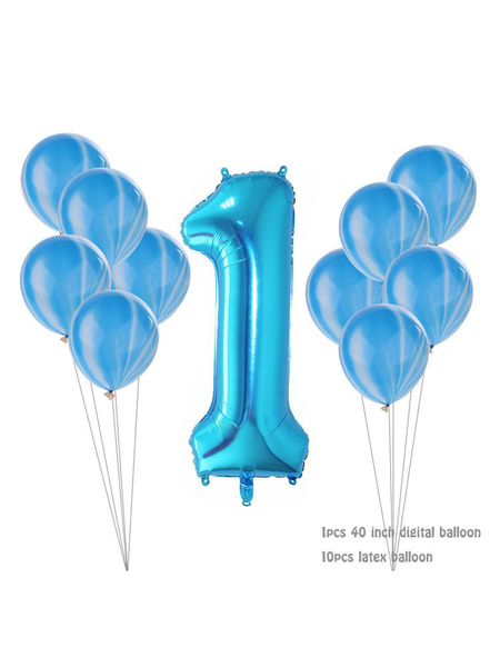 Image of Party Decoration Blue Latex Balloon Baby Boy First Birthday Anniversary Decos