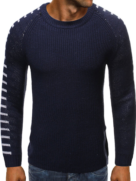 Image of Men\'s Sweaters Jewel Neck Winter Pullover Knitwear
