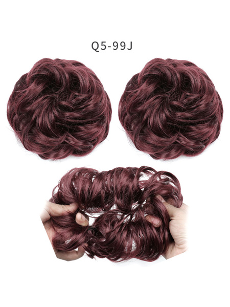 Image of Donut Bun Wig Coffee Brown Tousled Donut Chignons Rayon