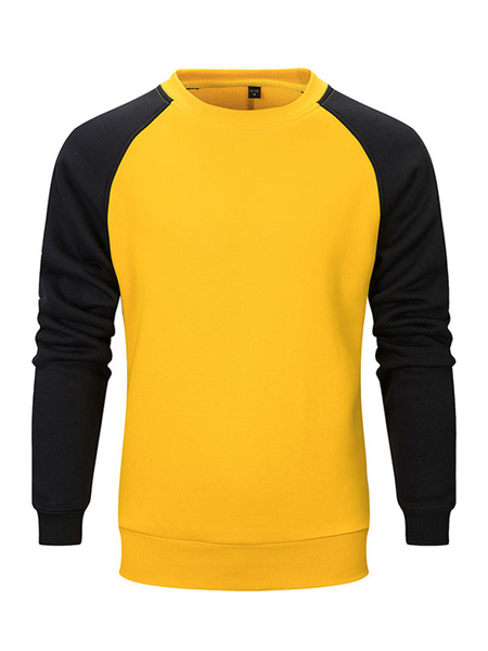 Image of Men's Raglan Colorblock Crew Neck Sweatshirt