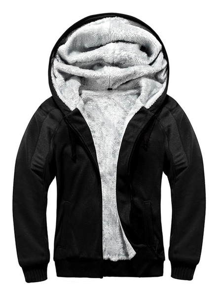 Image of Men's Full Zip Fleece Hoodie In Grey