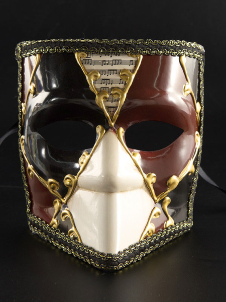 Image of Carnival Mask Costume Gilding Color Block Masquerade Costume Accessories